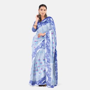Silver Sky Tant Saree